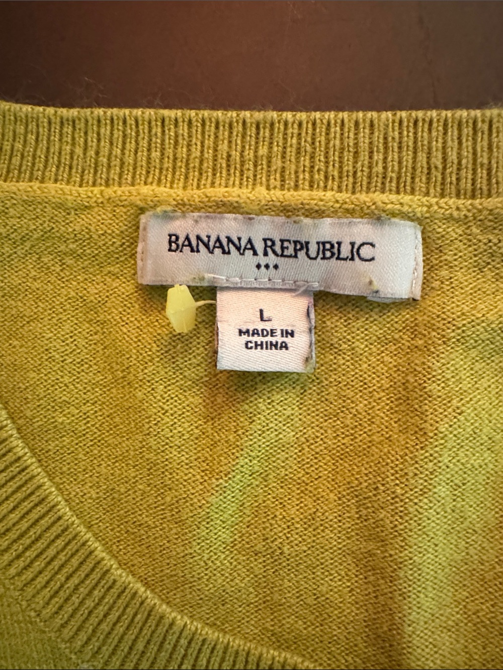 Banana Republic Lime Green, White & Gray Argyle Crewneck - Picture 2 of 5